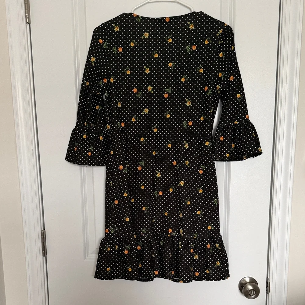 ASOS Floral Black Dress with Polka Dot Pattern - Picture 5 of 5